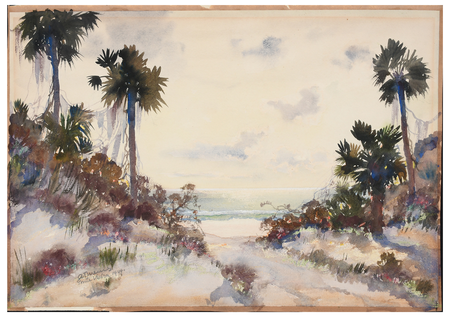 Appraisal: THIEME Anthony American - Ponte Vedra Florida Watercolor '' x