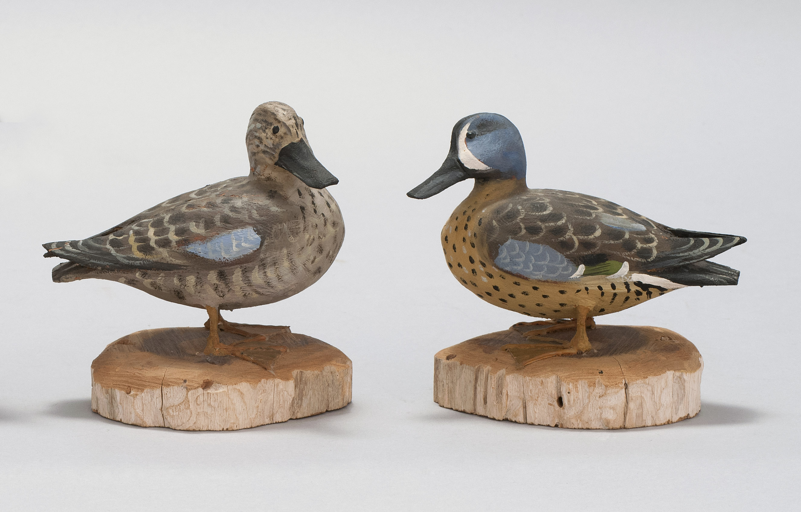 Appraisal: PAIR OF QUARTER-SIZE BLUE-WINGED TEAL By Peter Peltz of East