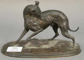 Appraisal: Salvatore Marchi bronze whippet on oval base signed S Marchi