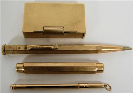 Appraisal: A ct gold propelling pencil Samson Morden Company of octagonal