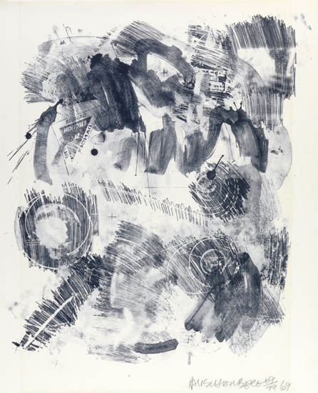 Appraisal: ROBERT RAUSCHENBERG Loop Lithograph printed in bluish black on Rives