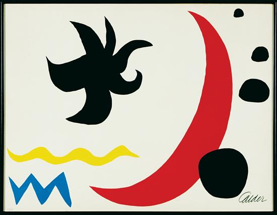 Appraisal: Alexander Calder New York - UNTITLED-MOON AND STAR lithograph framed