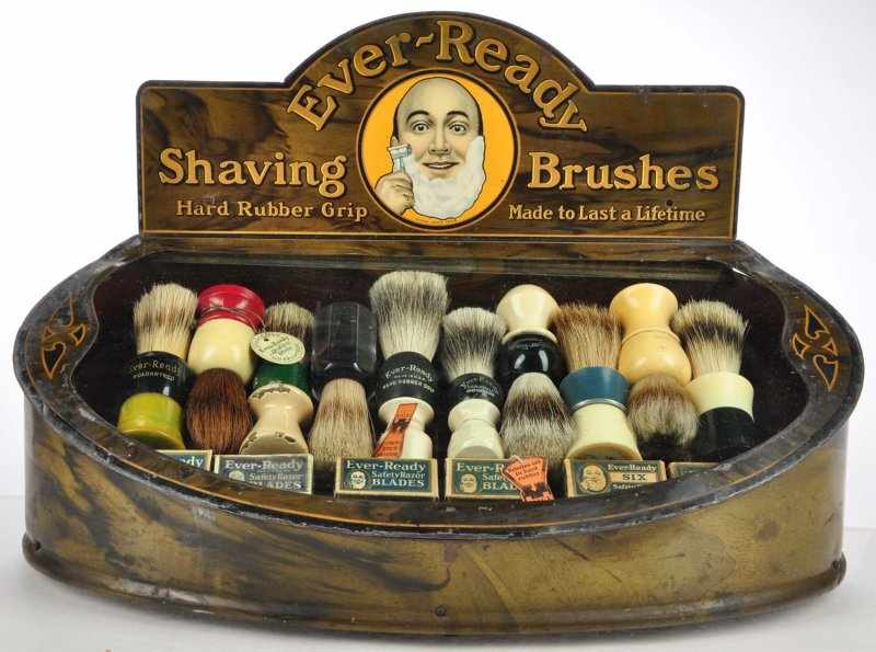 Appraisal: Ever-Ready Brushes Store Counter Display Description Beautiful case with ten