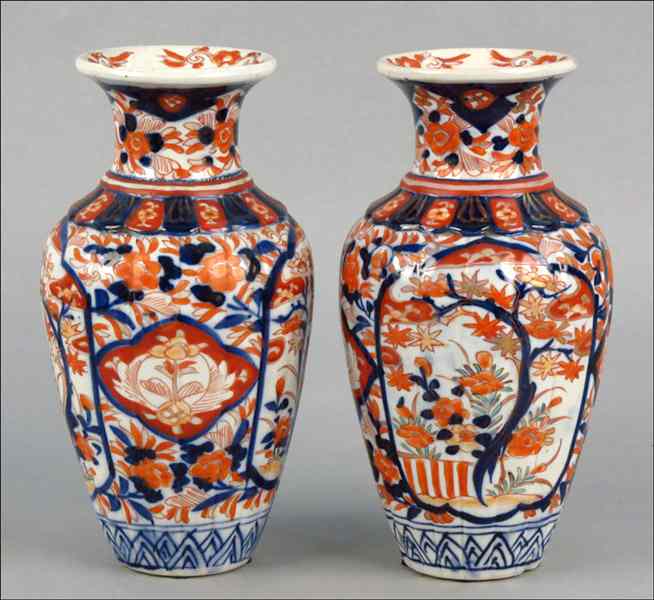 Appraisal: PAIR OF IMARI PORCELAIN VASES H '' Condition No Specific