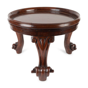 Appraisal: A William IV Carved Mahogany Low Wine Table TH TH