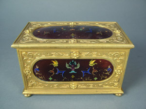 Appraisal: A th century Continental Renaissance style rectangular gilt metal casket