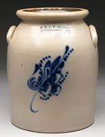 Appraisal: TWO GALLON BLUE DECORATED CROCK BY NORTON The crock having