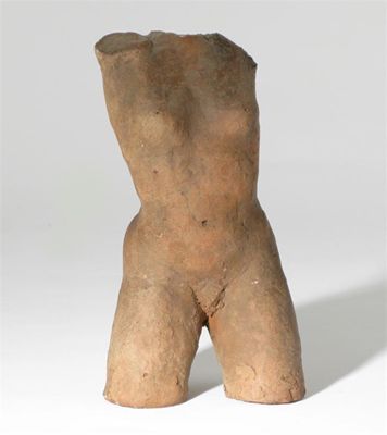 Appraisal: A Terracotta torso figure in the manner of Gilbert Bayes