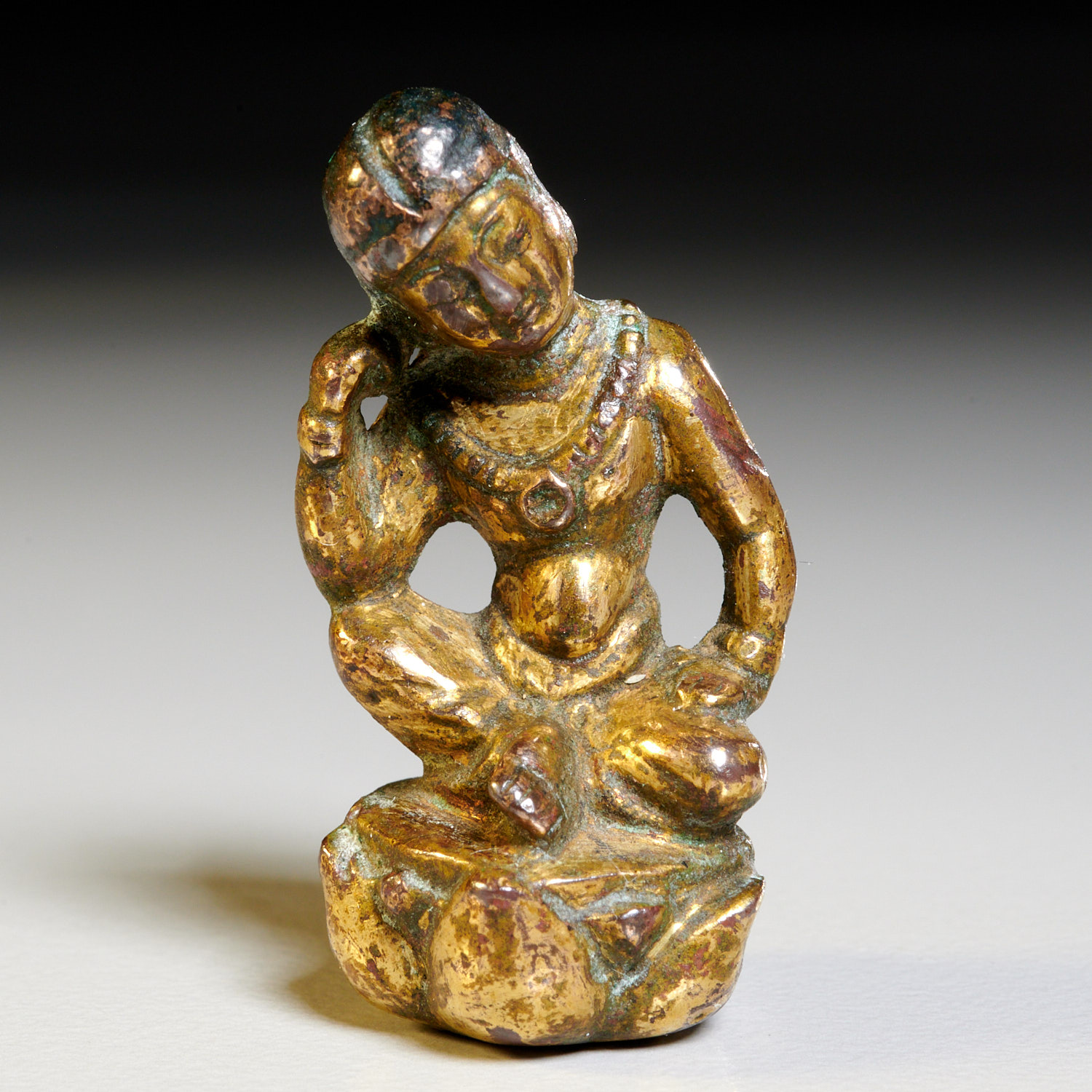 Appraisal: SINO-TIBETAN MINIATURE BODHISATTVA AVALOKITESHVARA Likely Ming Dynasty th c or