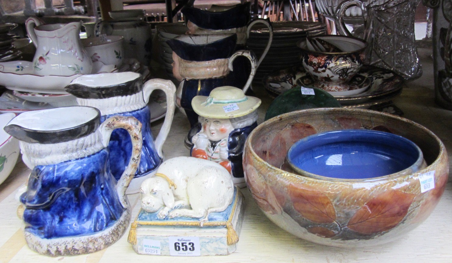 Appraisal: A quantity of ceramics and glass including four pottery Toby