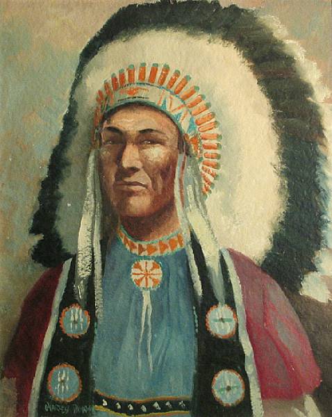 Appraisal: Charles Damrow American - Indian Chief signed 'Charles Damrow' lower