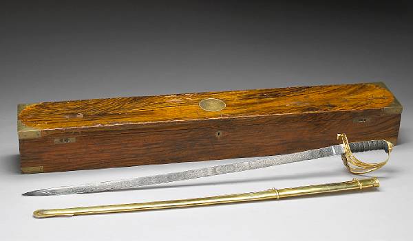 Appraisal: A fine cased British gilt silver-mounted Pattern infantry officer's sword