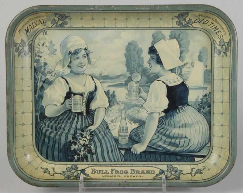 Appraisal: Bull Frog Beer Serving Tray Description Nice graphics and image