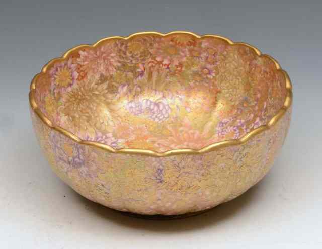 Appraisal: A SATSUMA CIRCULAR BOWL with allover chrysanthemum decoration signed circa