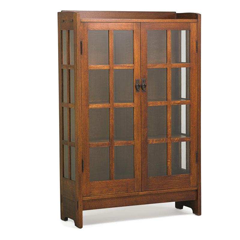 Appraisal: GUSTAV STICKLEY Double-door china cabinet Condition Report Complete with key