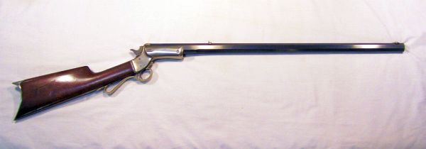 Appraisal: J Stevens Tip-Up Rifle Without forend cal octagon barrel Nickel