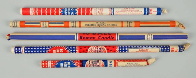 Appraisal: Lot Of Roman Candles From s- s Includes Globe Eagle