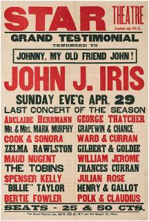 Appraisal: Herrmann Adelaide Star Theatre Grand Testimonial Tendered to Johnny Philadelphia