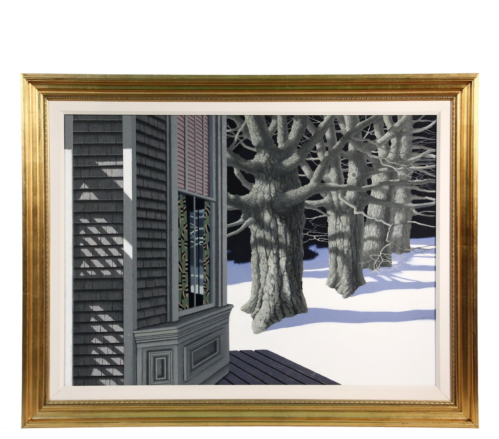 Appraisal: DAVID DODGE GRAY Contemporary Penobscot Maine - Three Trees Snow