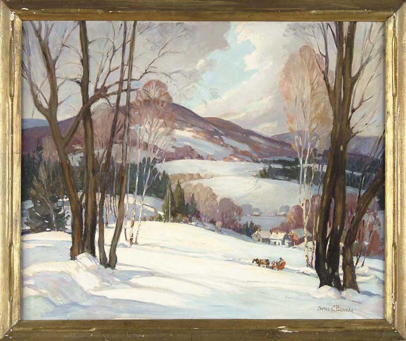 Appraisal: JAMES KING BONNAR American - NEW ENGLAND WINTER Oil on