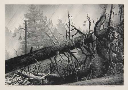 Appraisal: STOW WENGENROTH Hurricane Lithograph x mm x inches full margins