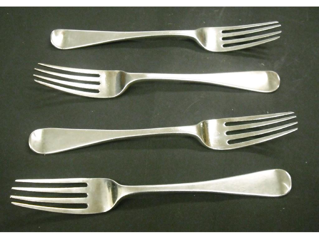 Appraisal: Set of four Victorian dessert forks long London oz approx