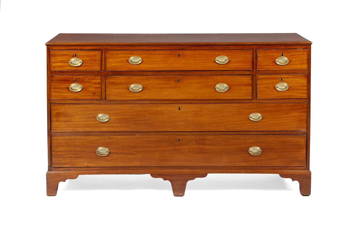 Appraisal: ENGLISH CHIPPENDALE MAHOGANY GENTLEMAN'S DRESSER The rectangular top with molded