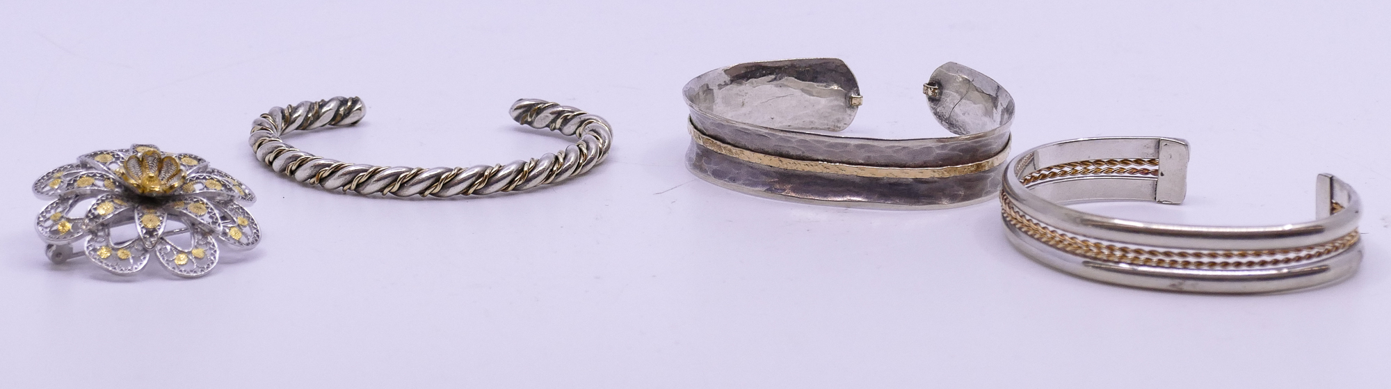 Appraisal: Box Sterling Gold Bangle Bracelets Etc