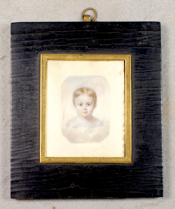 Appraisal: Amelie Daubigny French - miniature portrait on ivory of a