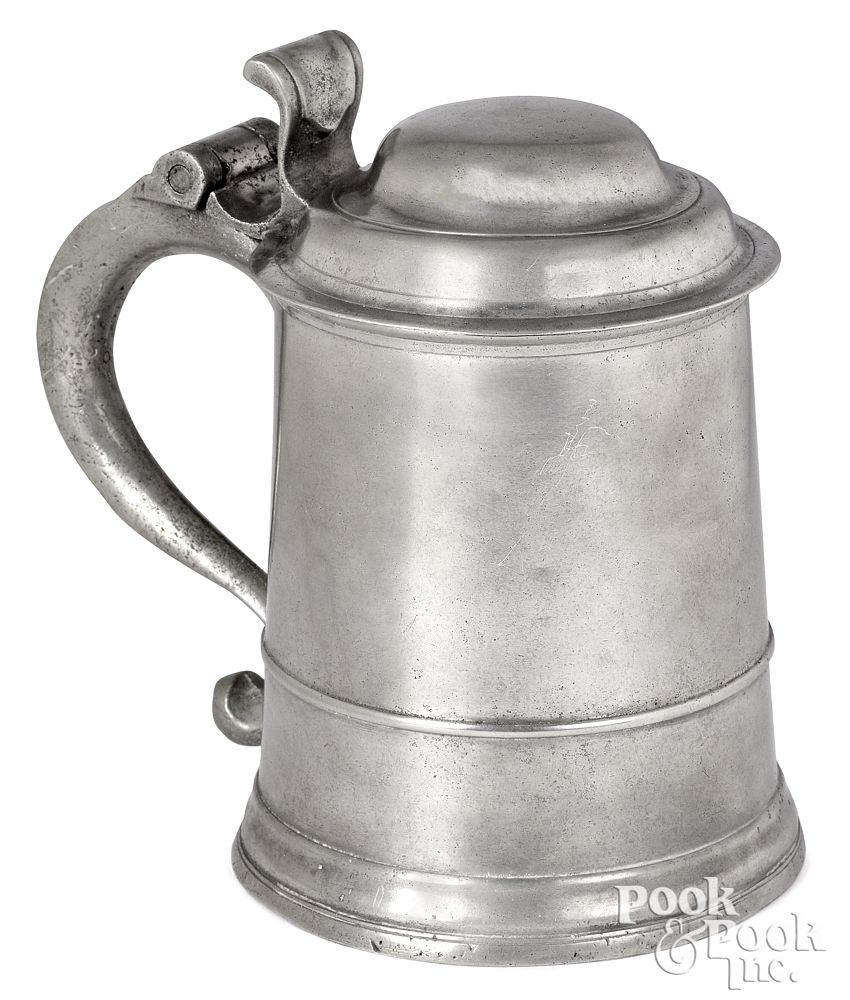 Appraisal: New York pewter tankard ca Francis Bassett New York pewter