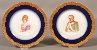 Appraisal: Pair of Sevres France Portrait Plates Napoleon and Marie Louise