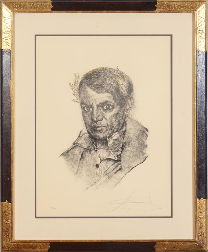 Appraisal: SALVADOR DALI - PORTRAIT OF PABLO PICASSO Lithograph on wove