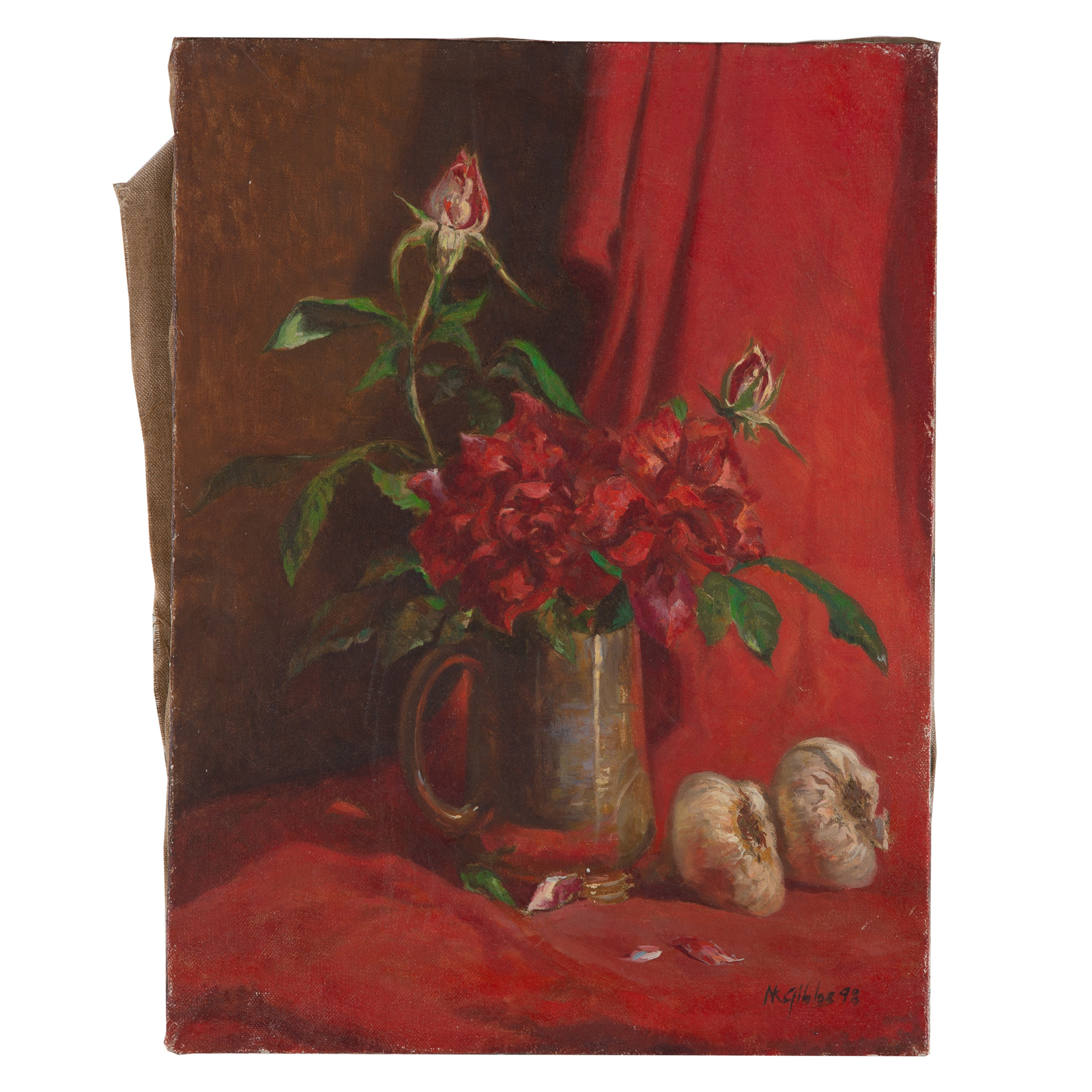 Appraisal: NATHANIEL K GIBBS ROSE STILL LIFE OIL American - Oil