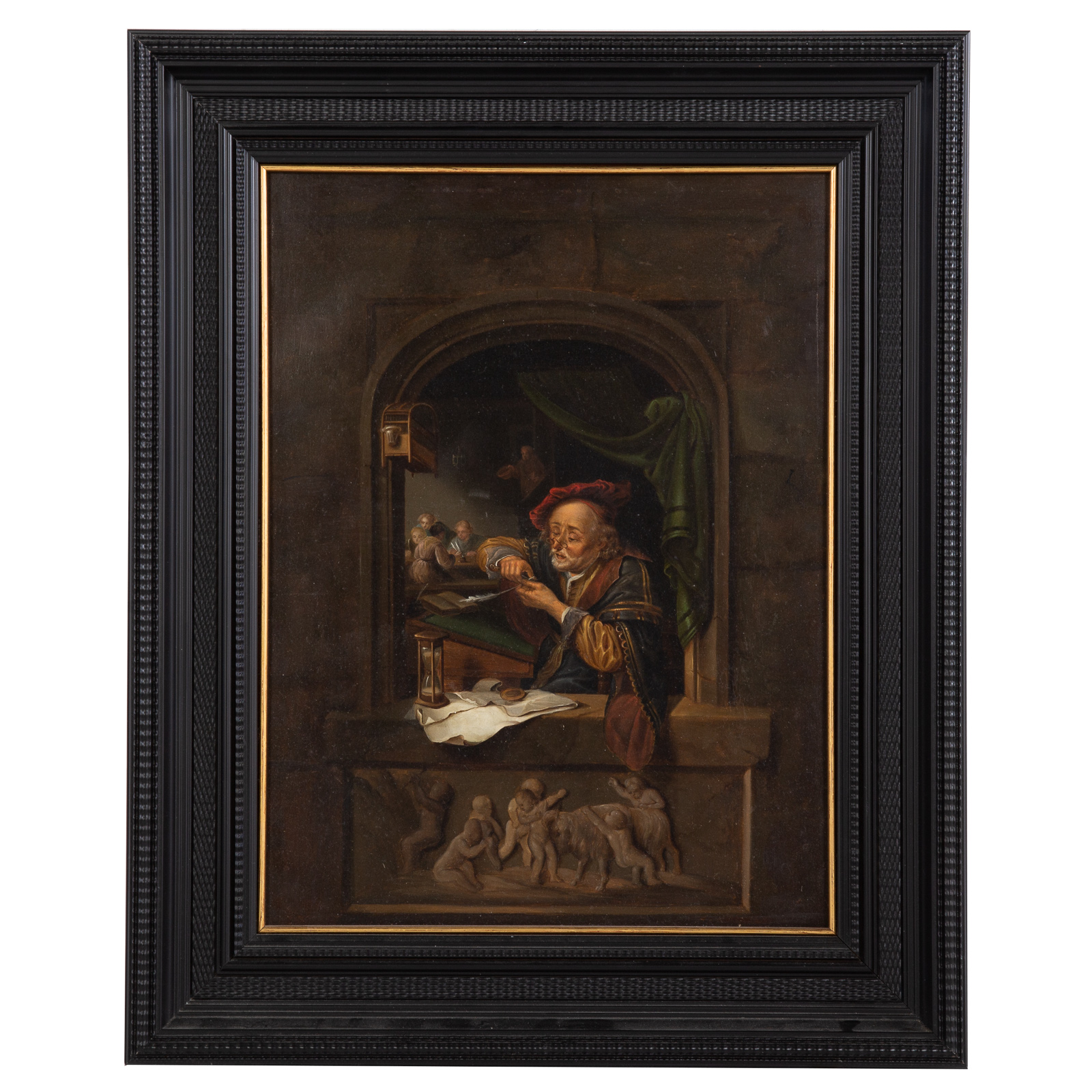 Appraisal: AFTER GERRIT DOU DER ALTE SCHULEMEISTER OIL th century copy