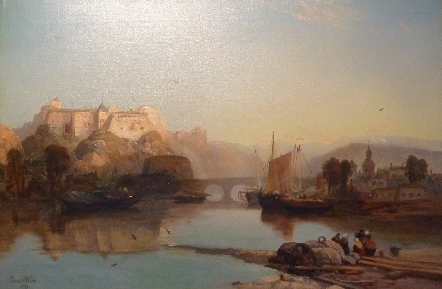 Appraisal: James Webb Port Scene signed and dated oil on canvas