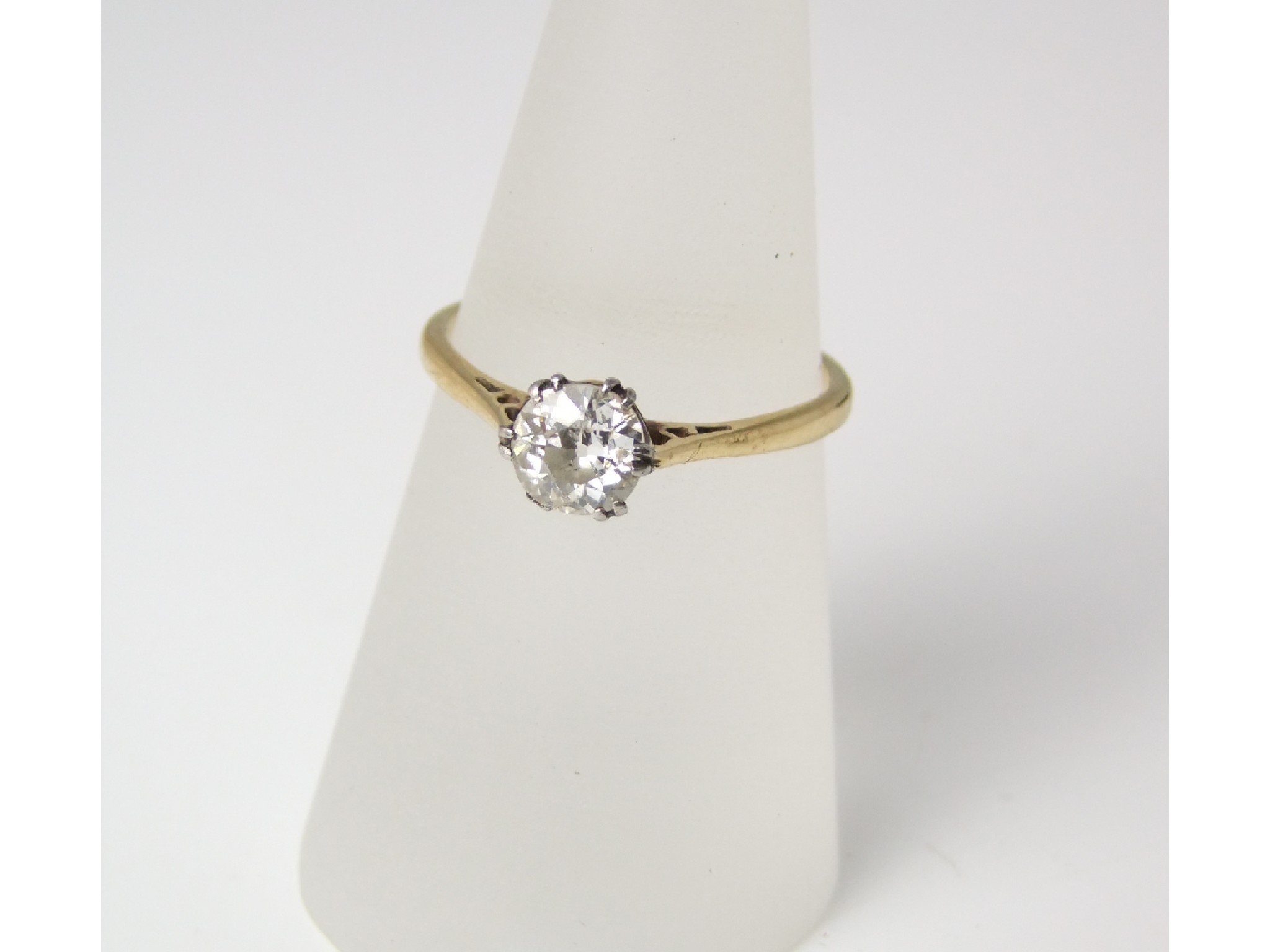 Appraisal: An ct gold solitaire diamond ring ct approx size P