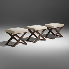 Appraisal: In the manner of Jean-Michel Frank STOOLS SET OF THREE