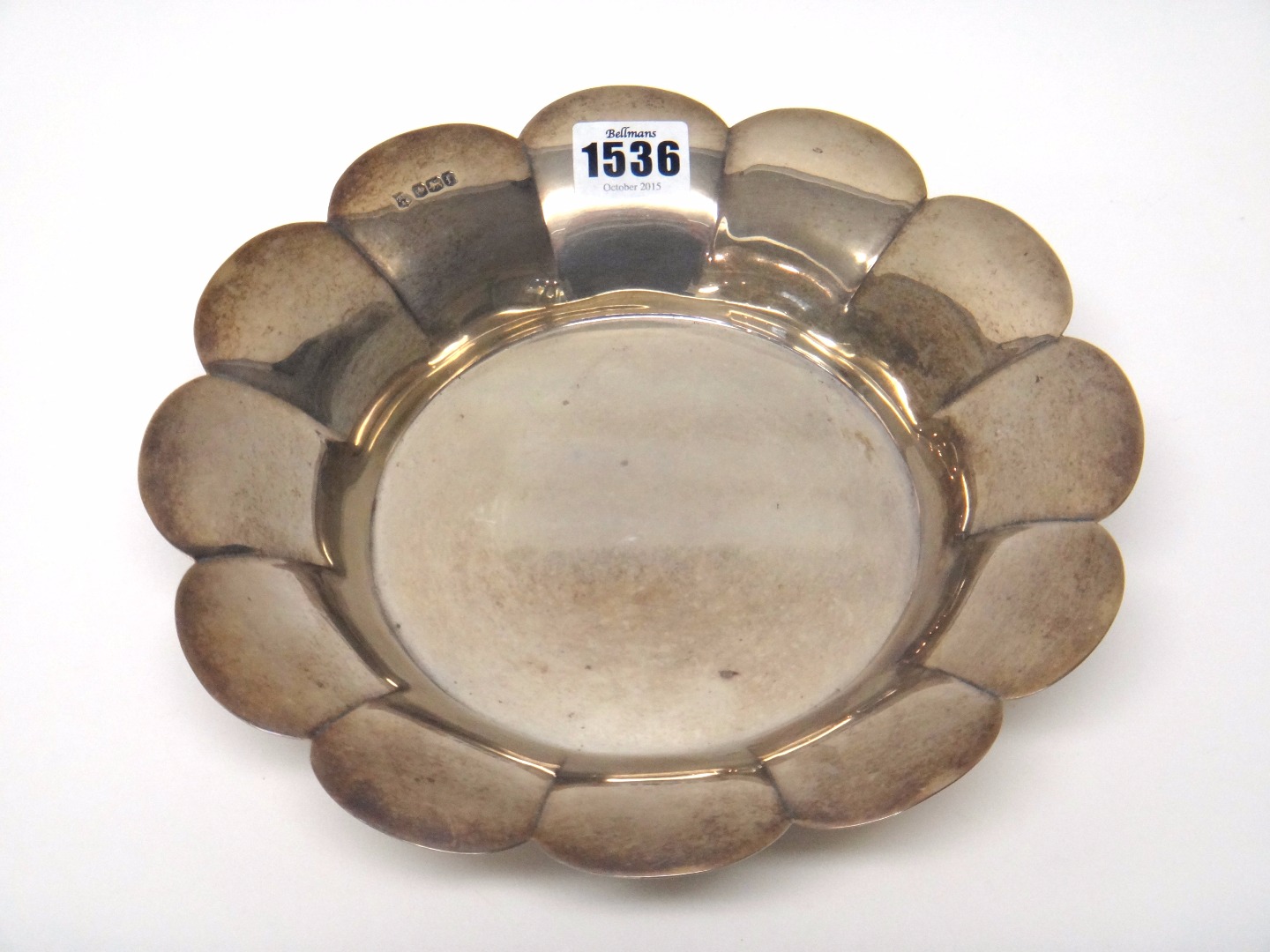 Appraisal: A silver bowl of shaped circular form having a panelled