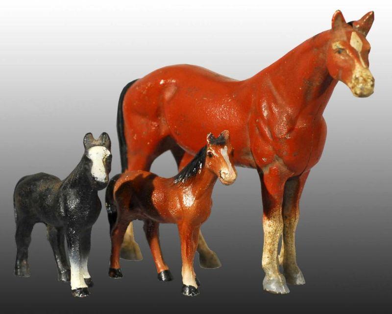 Appraisal: Lot of Cast Iron Horse Paperweights Description All made by