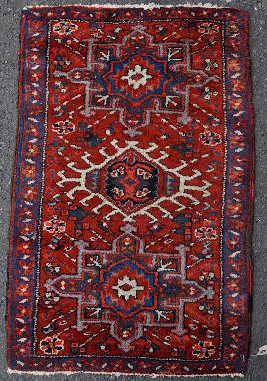 Appraisal: Armenian Karaja Rug pile wear end losses ' long '