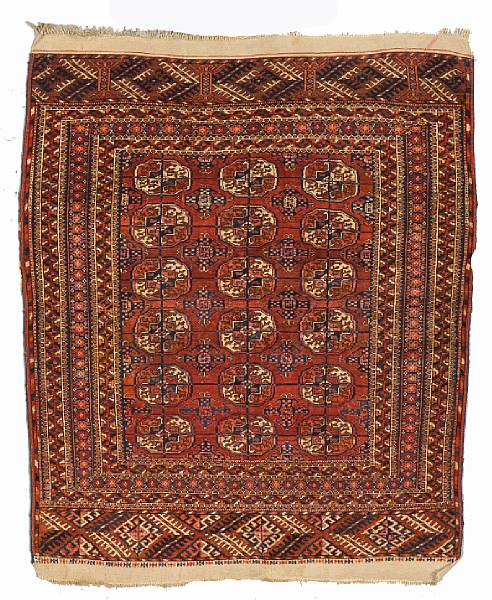 Appraisal: A Turkaman rug Turkestan size approximately ft in x ft