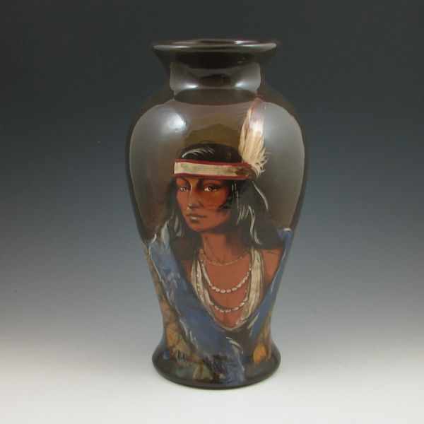 Appraisal: Rick Wisecarver vase with the portrait of a seductive-looking Native