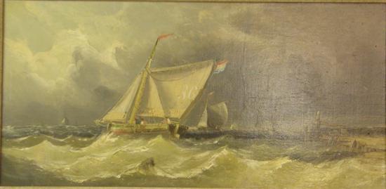 Appraisal: Circle of Henry Redmore oil on board single masted sailing