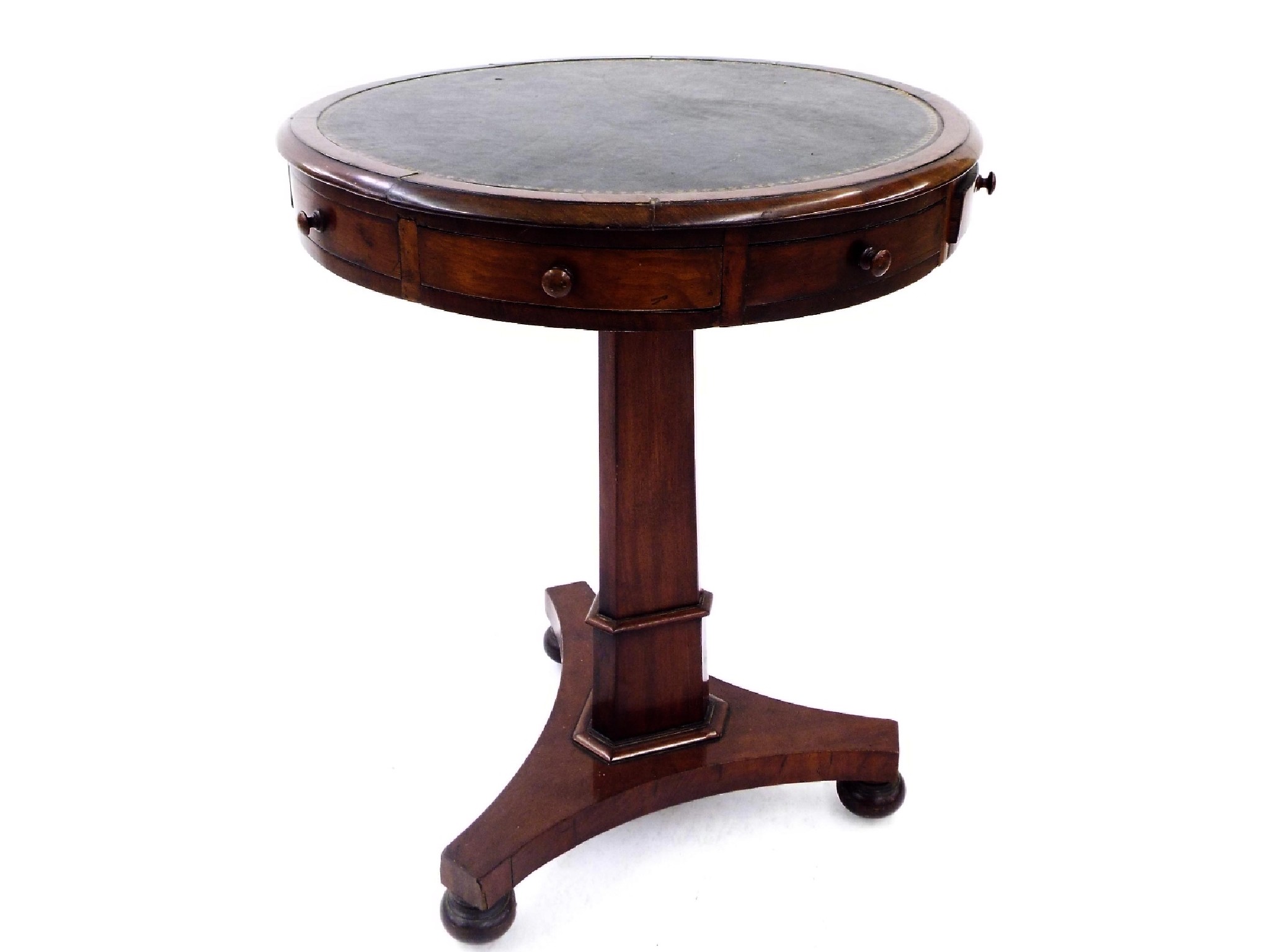 Appraisal: Good William IV occasional circular drum table the gilt tooled