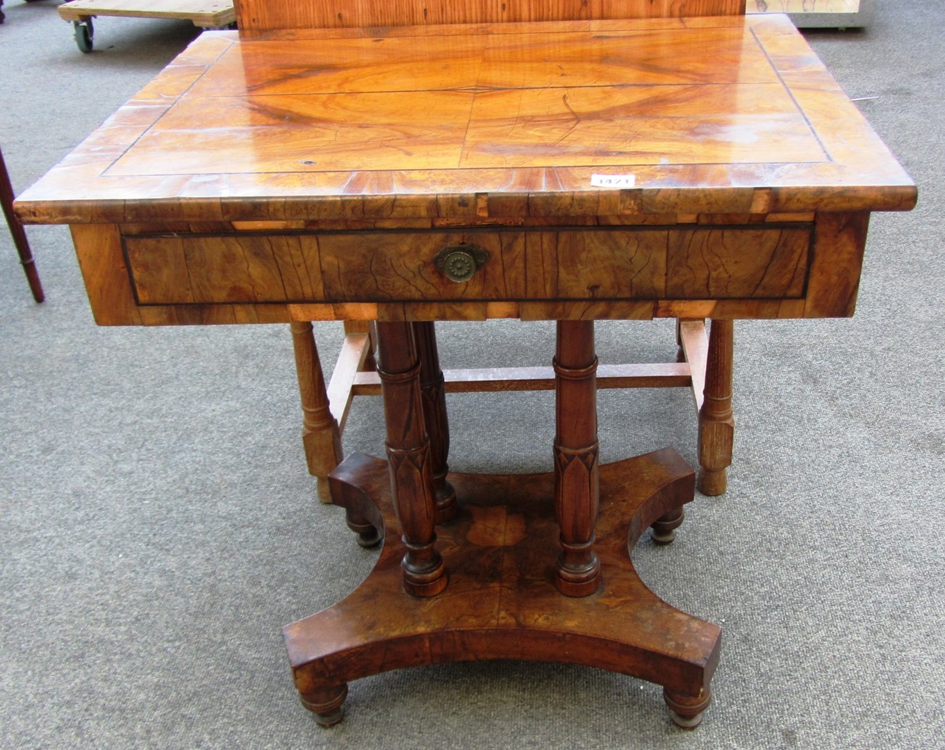 Appraisal: A mid th century French figured walnut and mixed wood