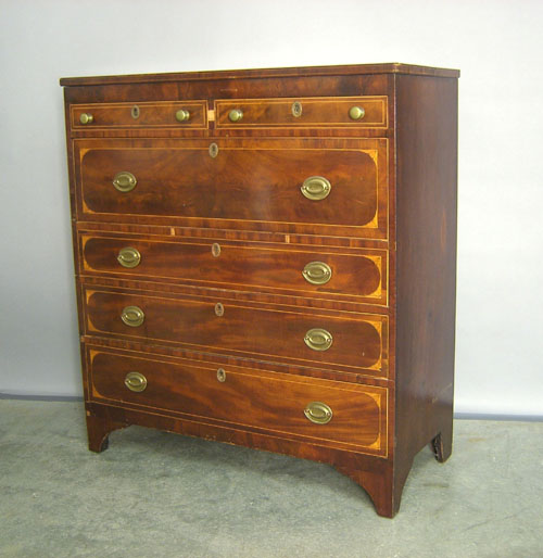 Appraisal: Mid-Atlantic federal mahogany chest of drawers ca h w