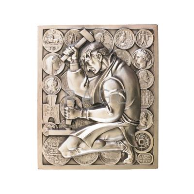 Appraisal: MARCEL JOVINE SILVER PLAQUE Commemorating the th Anniversary of the