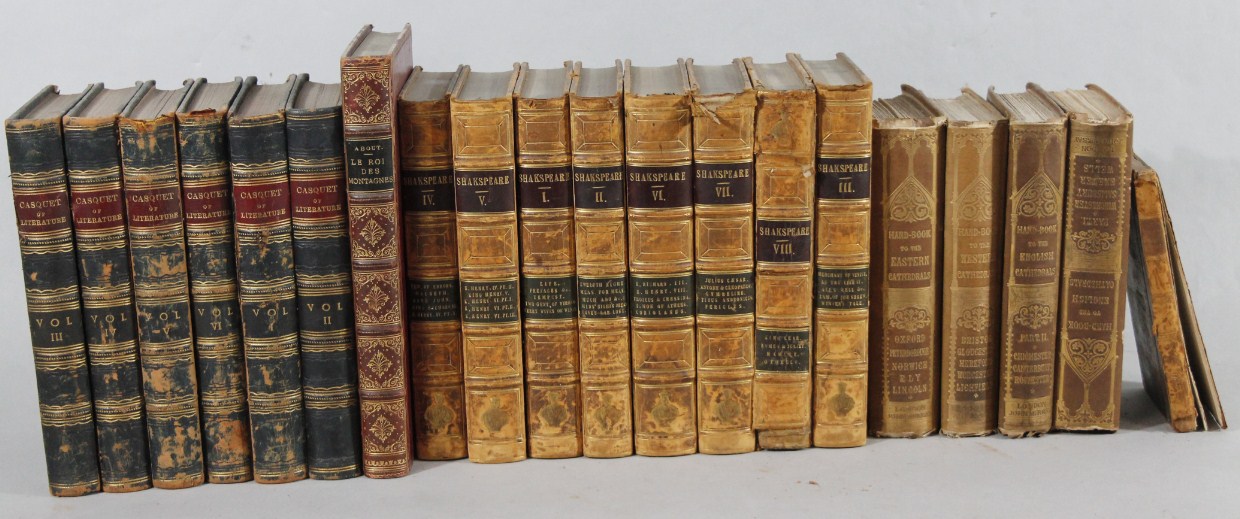 Appraisal: Assorted leather bound bindings including Shakespeare eights vols Casquet of