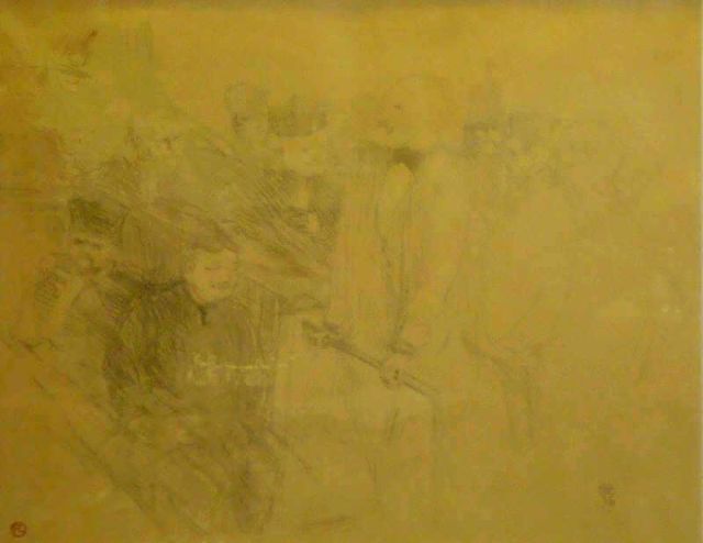 Appraisal: Toulouse-Lautrec Henri Lithograph Cafe Scene titled Proces Arton On brown