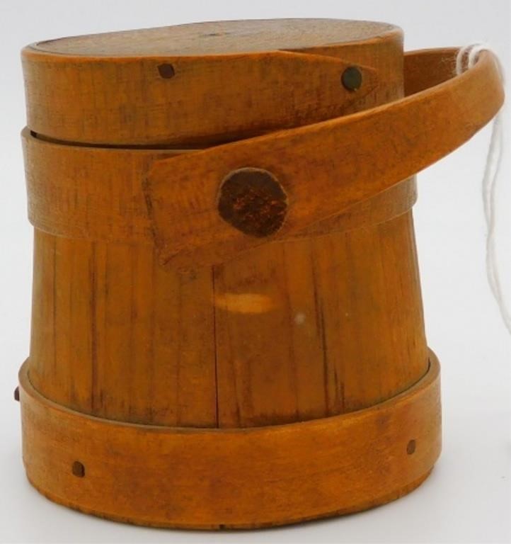 Appraisal: COTTON HERSEY MINIATURE HINGHAM BUCKET SWINGhandled high with handle bottom